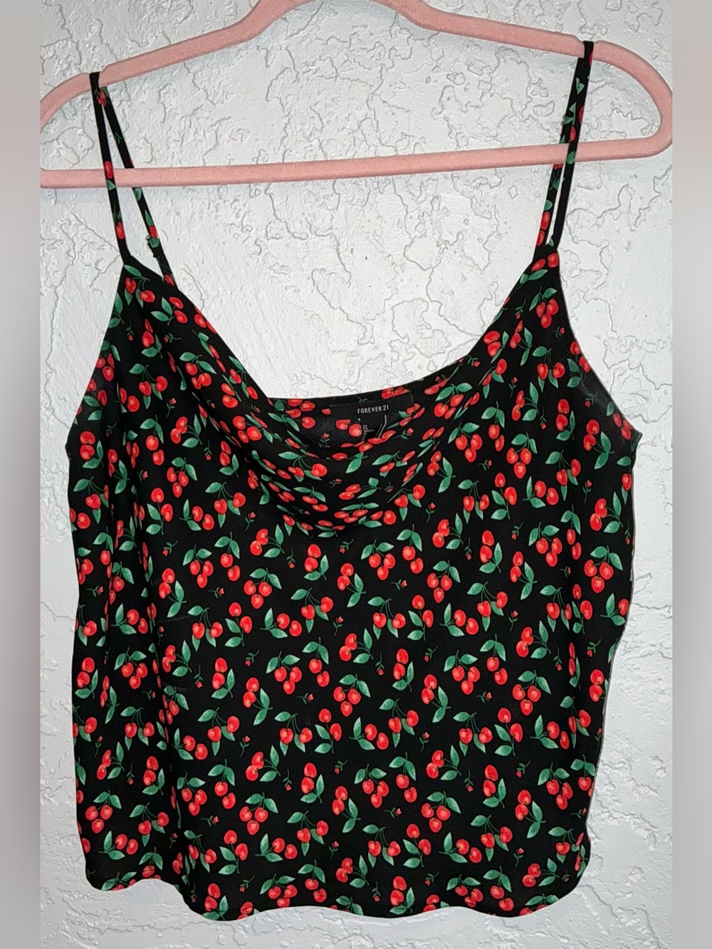Forever 21 Black Cherry Print Cowl Camisole